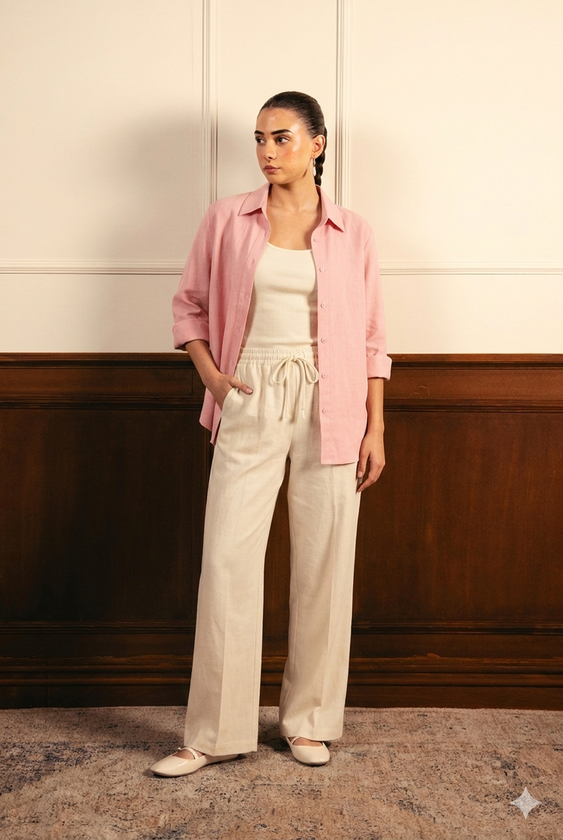 Button down shirt inner & flapper trouser