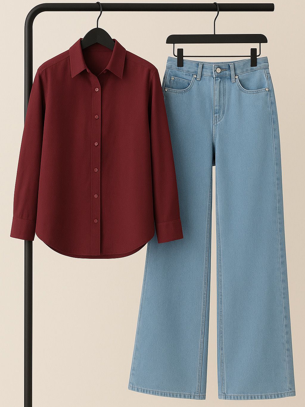 Button Down with wide legs