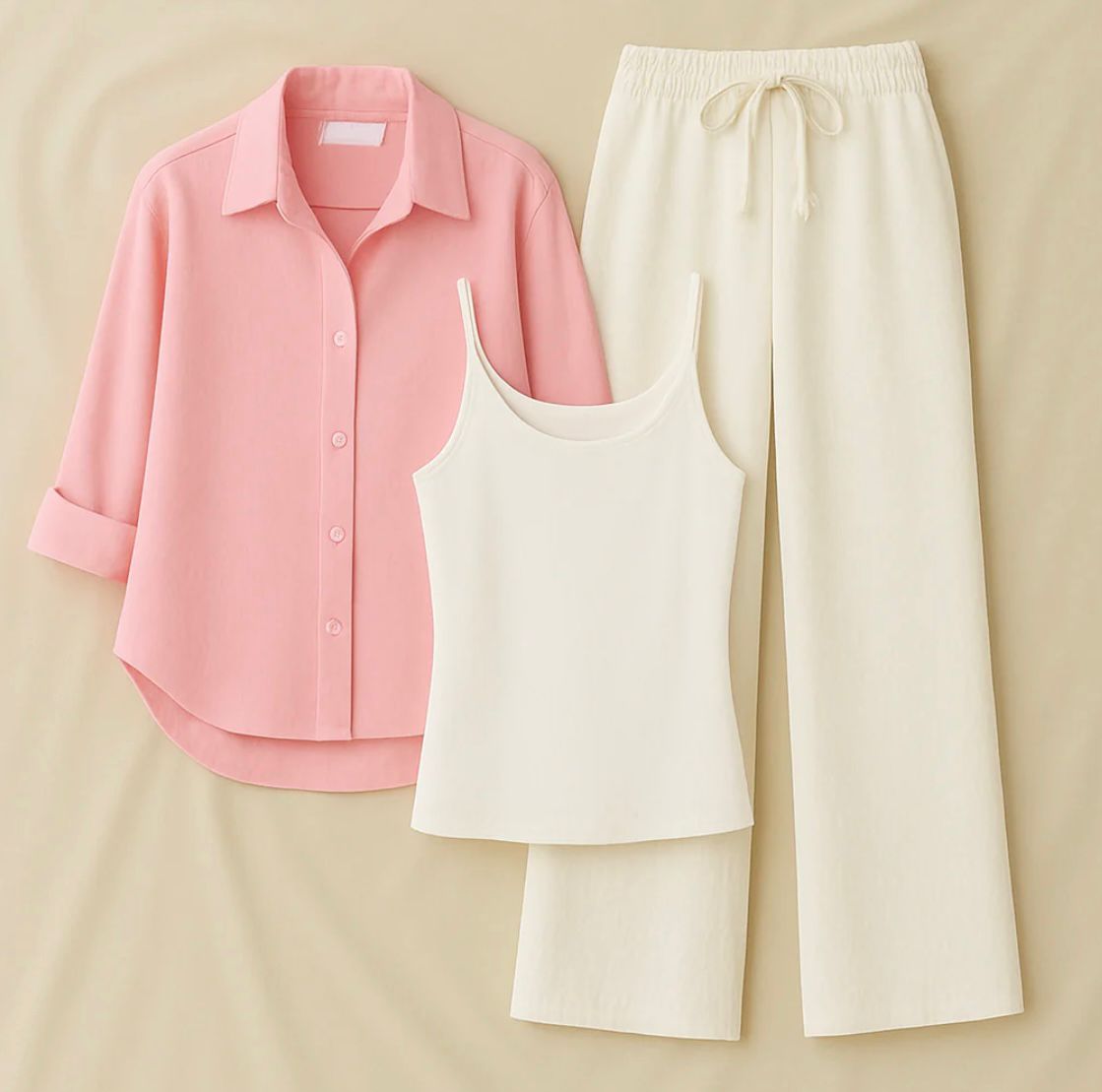 Button down shirt inner & flapper trouser