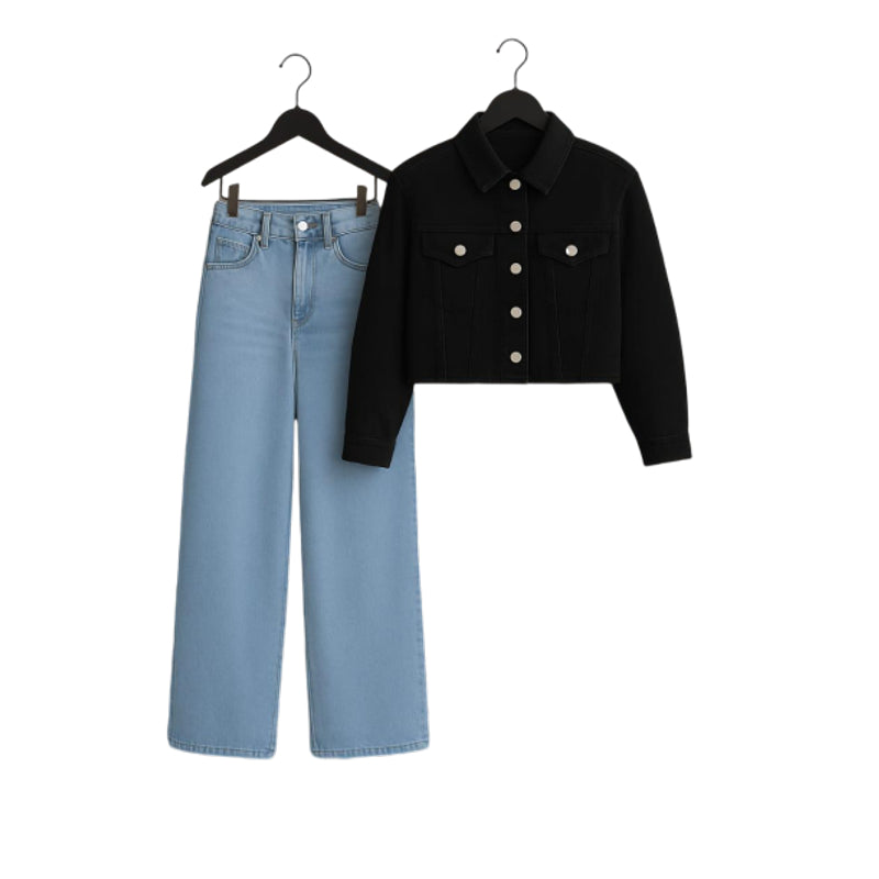 Denim jacket with jeans