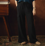 Black Cargo Flapper Trousers
