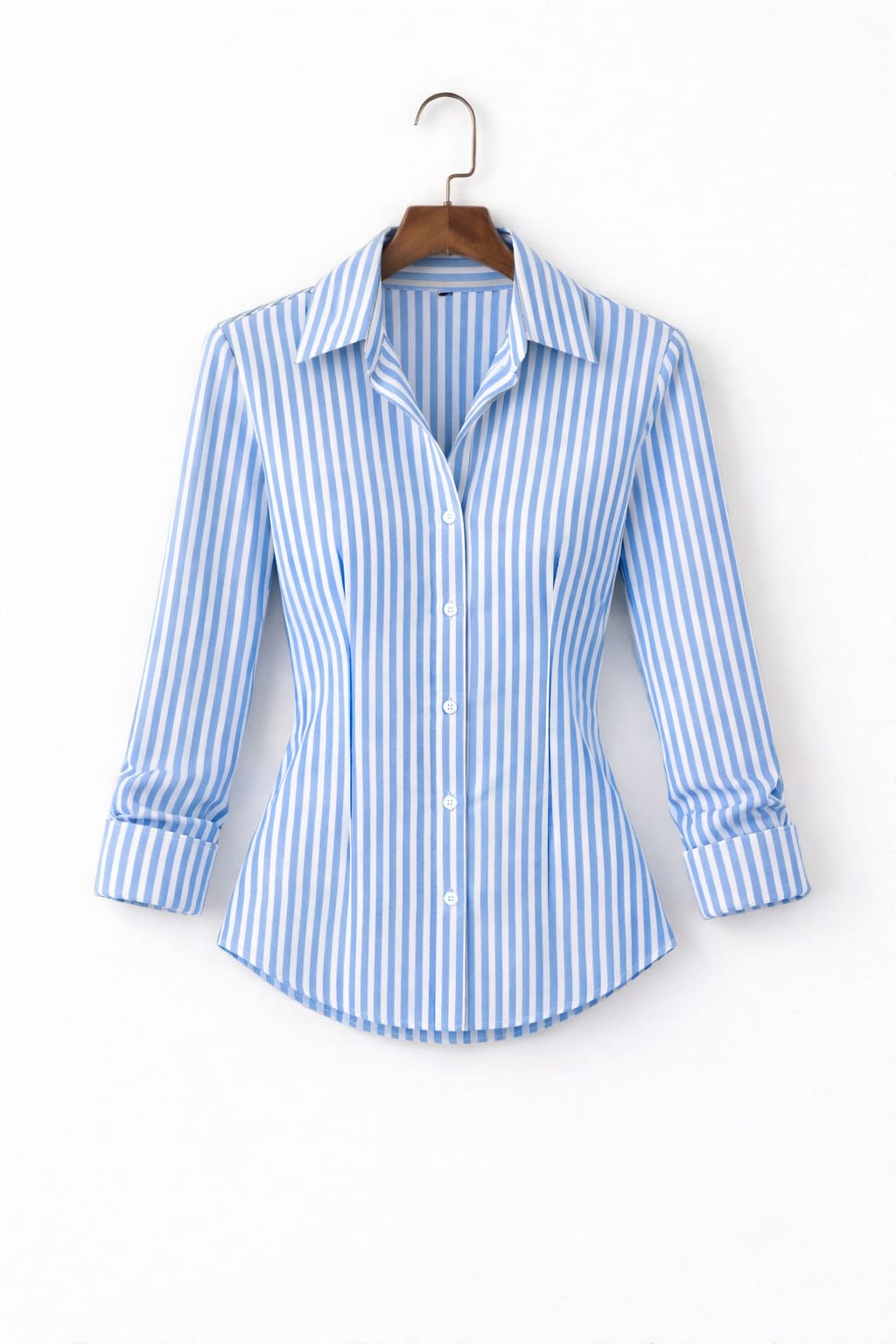 Blue lining Fitted Button Down Shirt