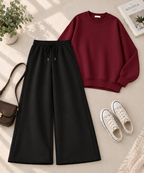 Sweatshirt with Black Flapper Trouser