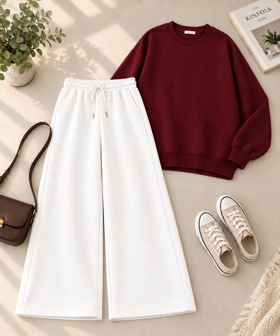 Sweatshirt with White Flapper Trouser