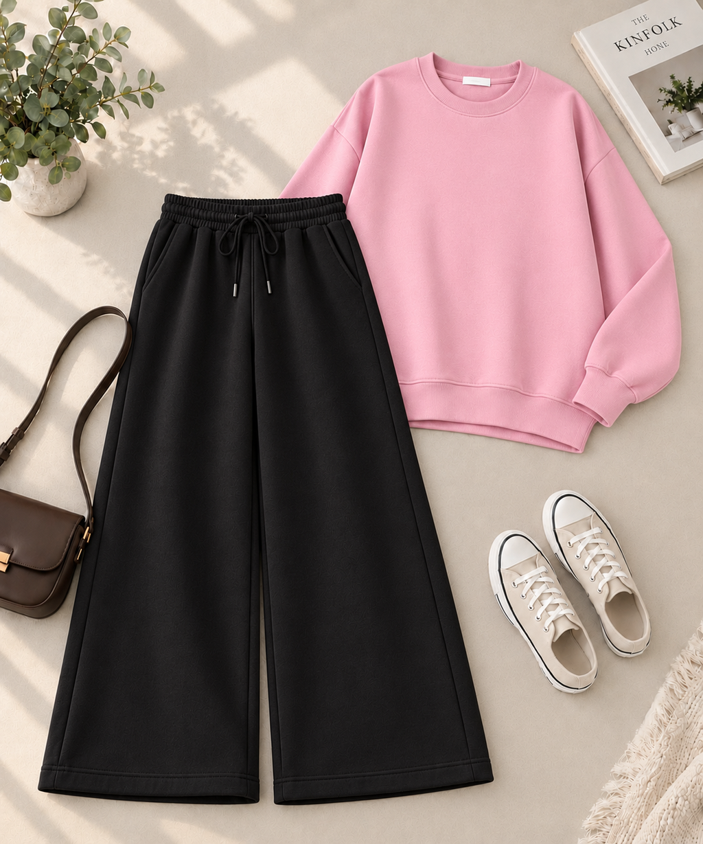 Sweatshirt with Black Flapper Trouser
