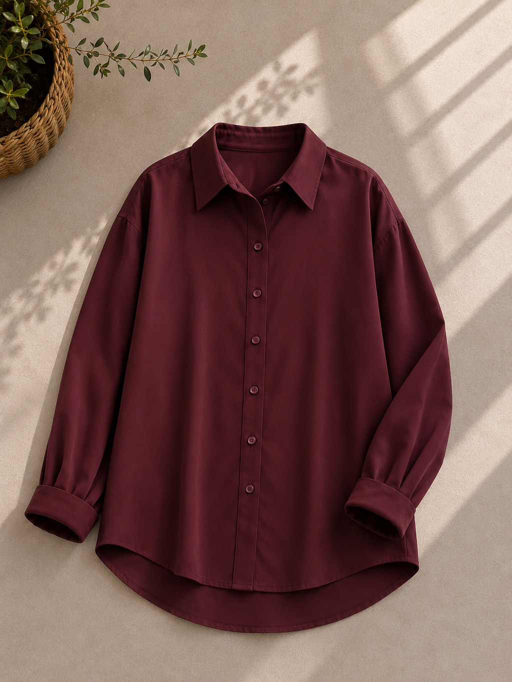 Maroon Button Down Shirt