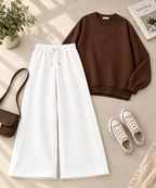 Sweatshirt with White Flapper Trouser