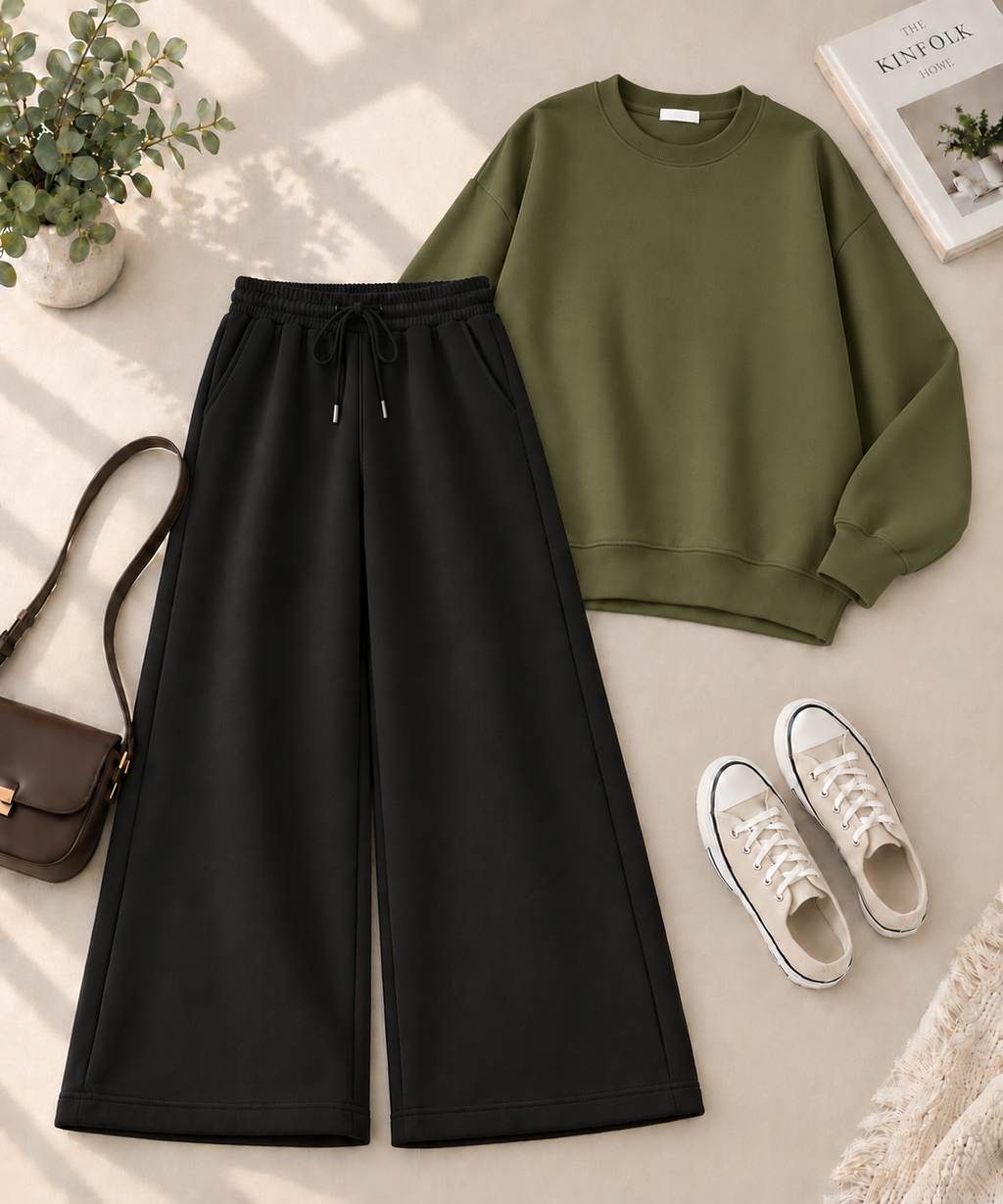Sweatshirt with Black Flapper Trouser
