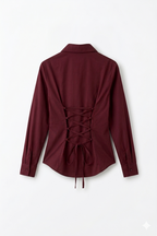 Maroon Fitted Button Down Shirt