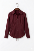 Maroon Fitted Button Down Shirt