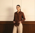 Brown Button Down Shirt