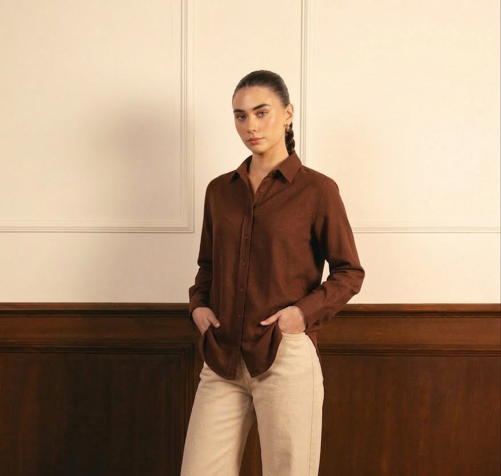 Brown Button Down Shirt