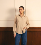 Beige Button Down Shirt