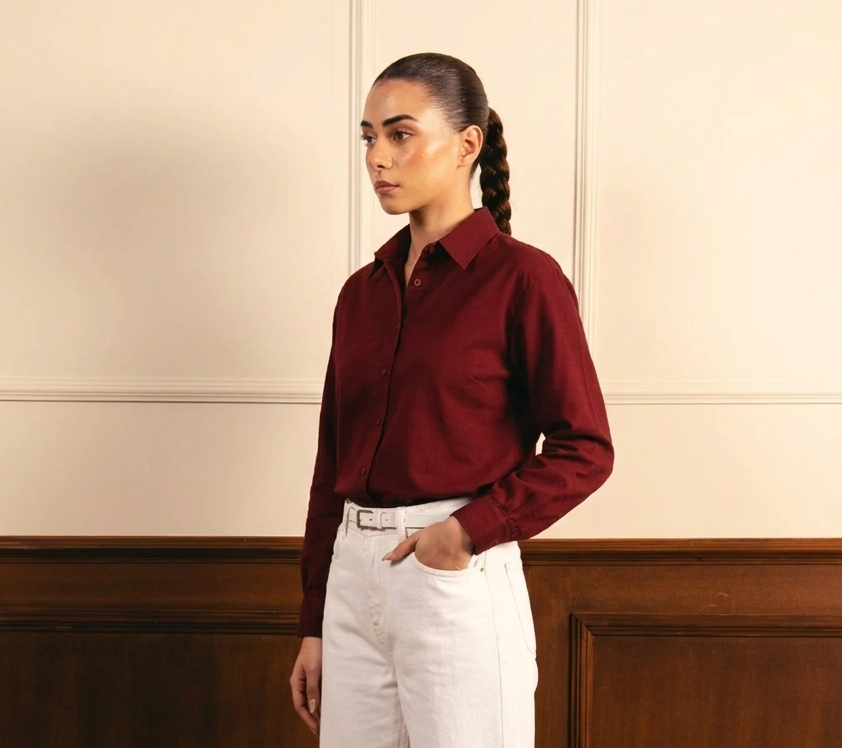 Maroon Button Down Shirt