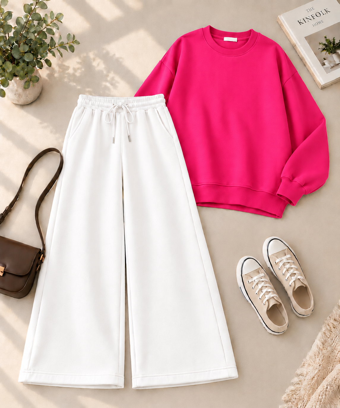 Sweatshirt with White Flapper Trouser