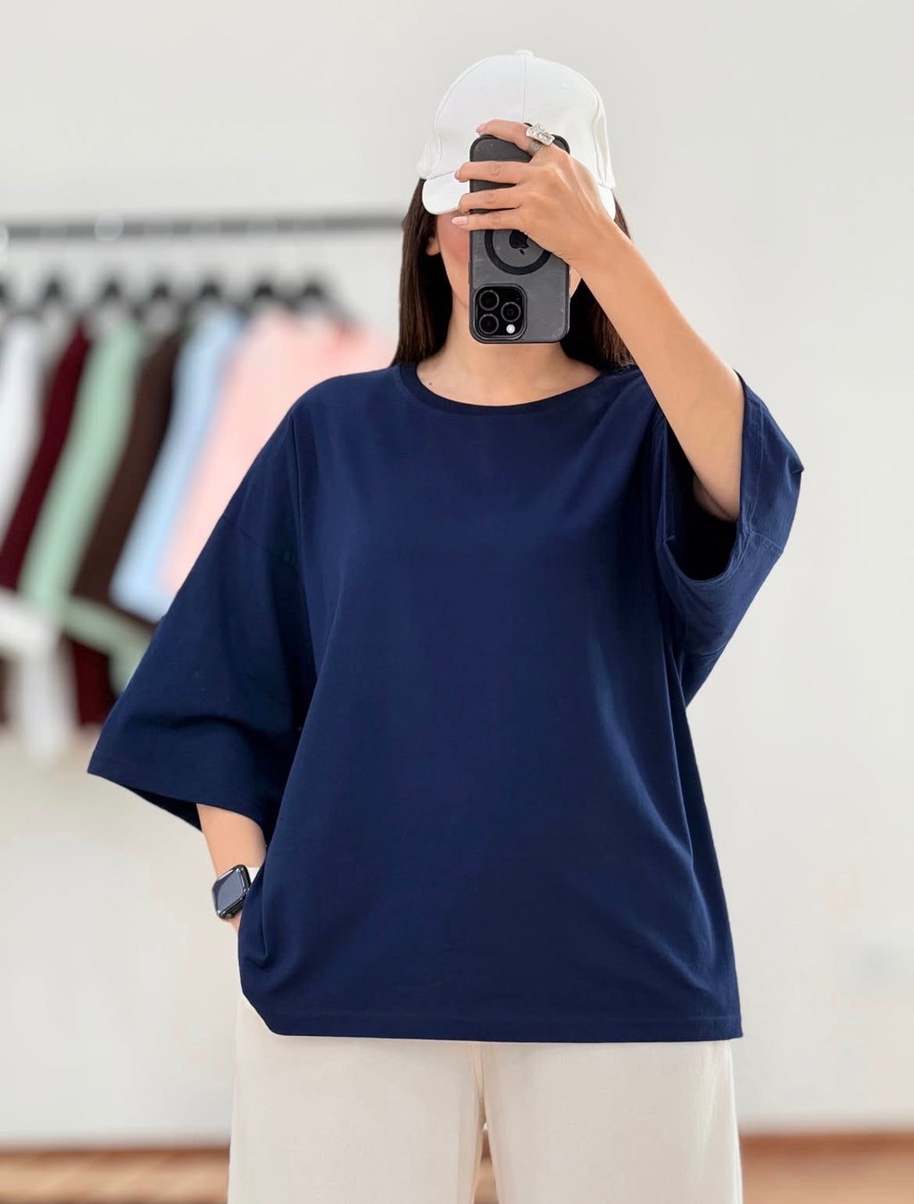 Dark Blue Drop Shoulder