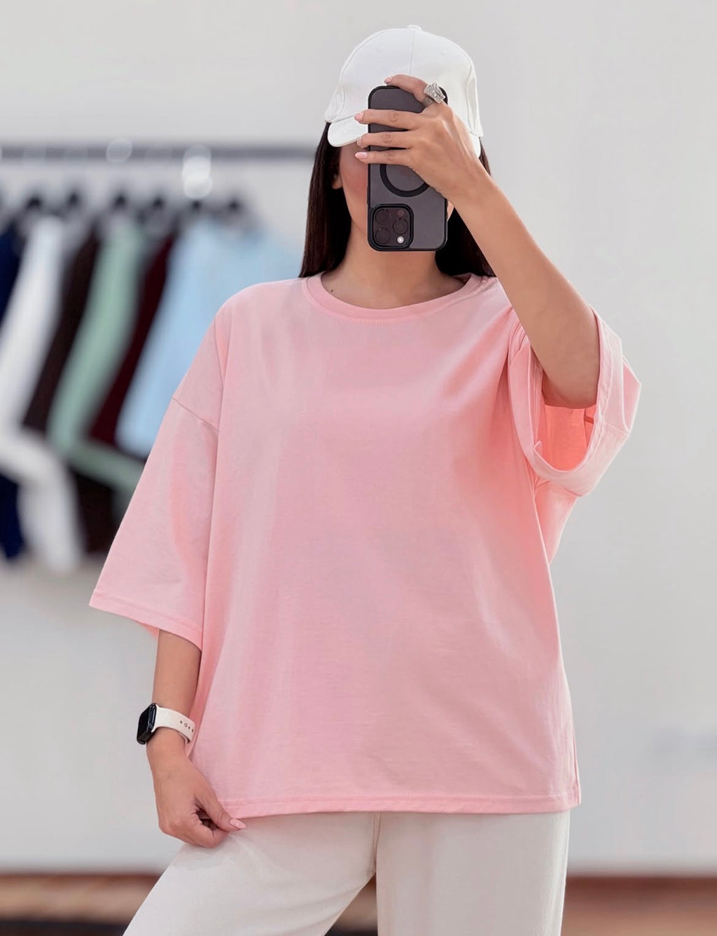 Baby Pink Drop Shoulder