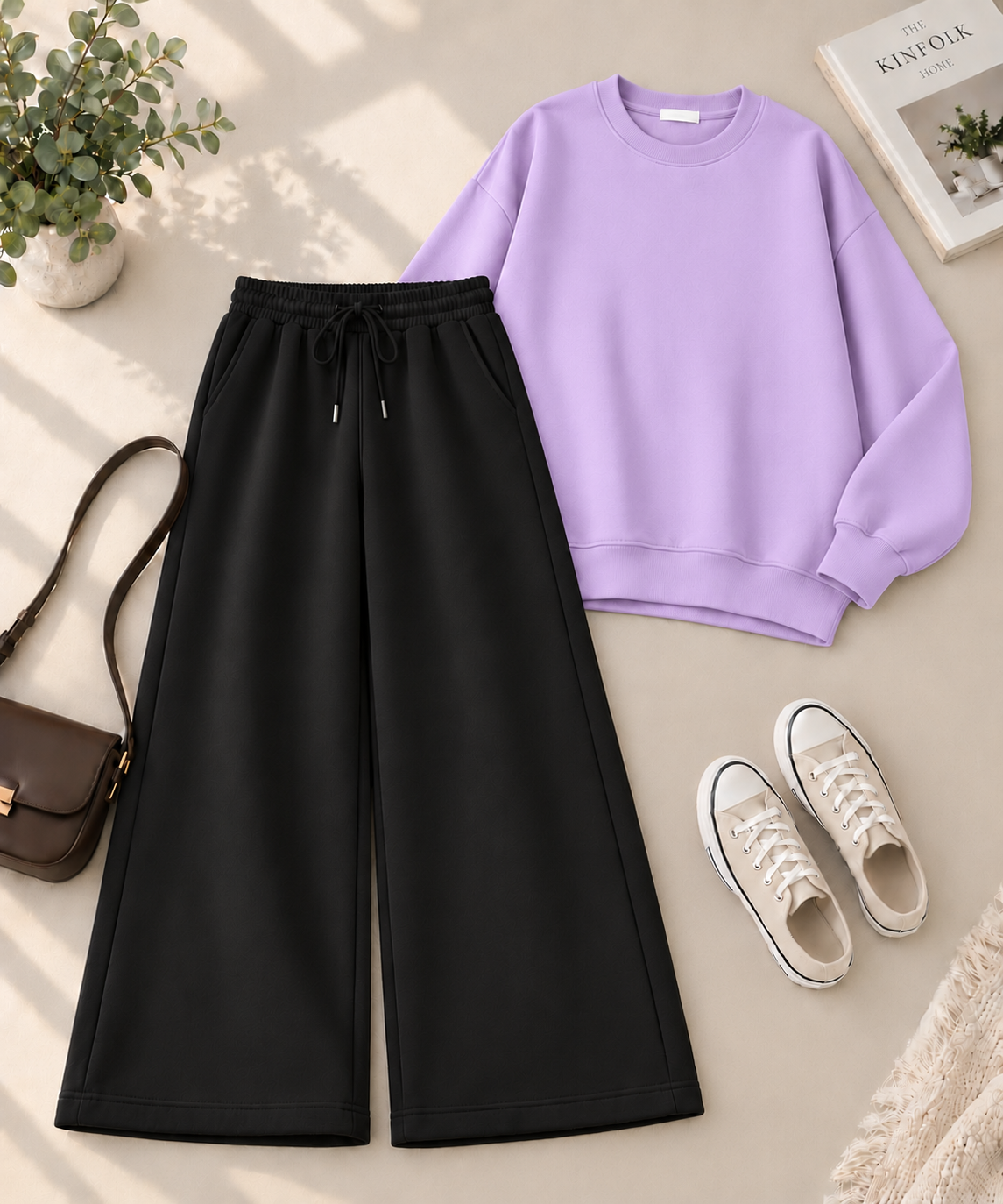 Sweatshirt with Black Flapper Trouser