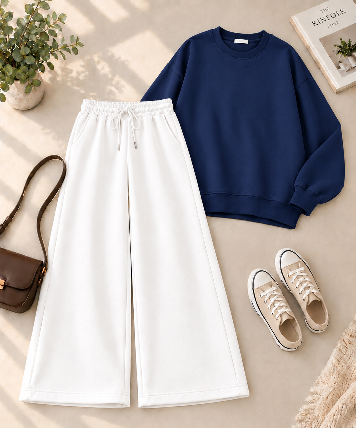 Sweatshirt with White Flapper Trouser