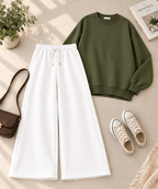 Sweatshirt with White Flapper Trouser