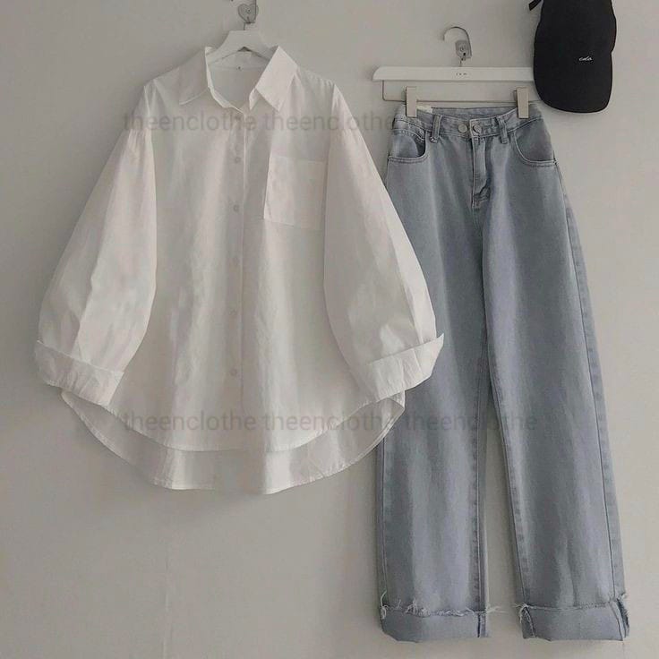 Button Down Shirt & Leg Jeans