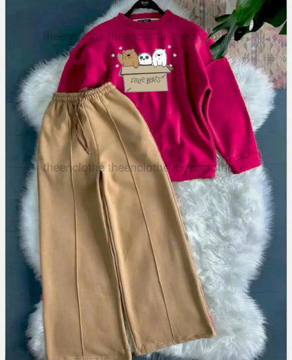 sweatshirt with flapper trouser