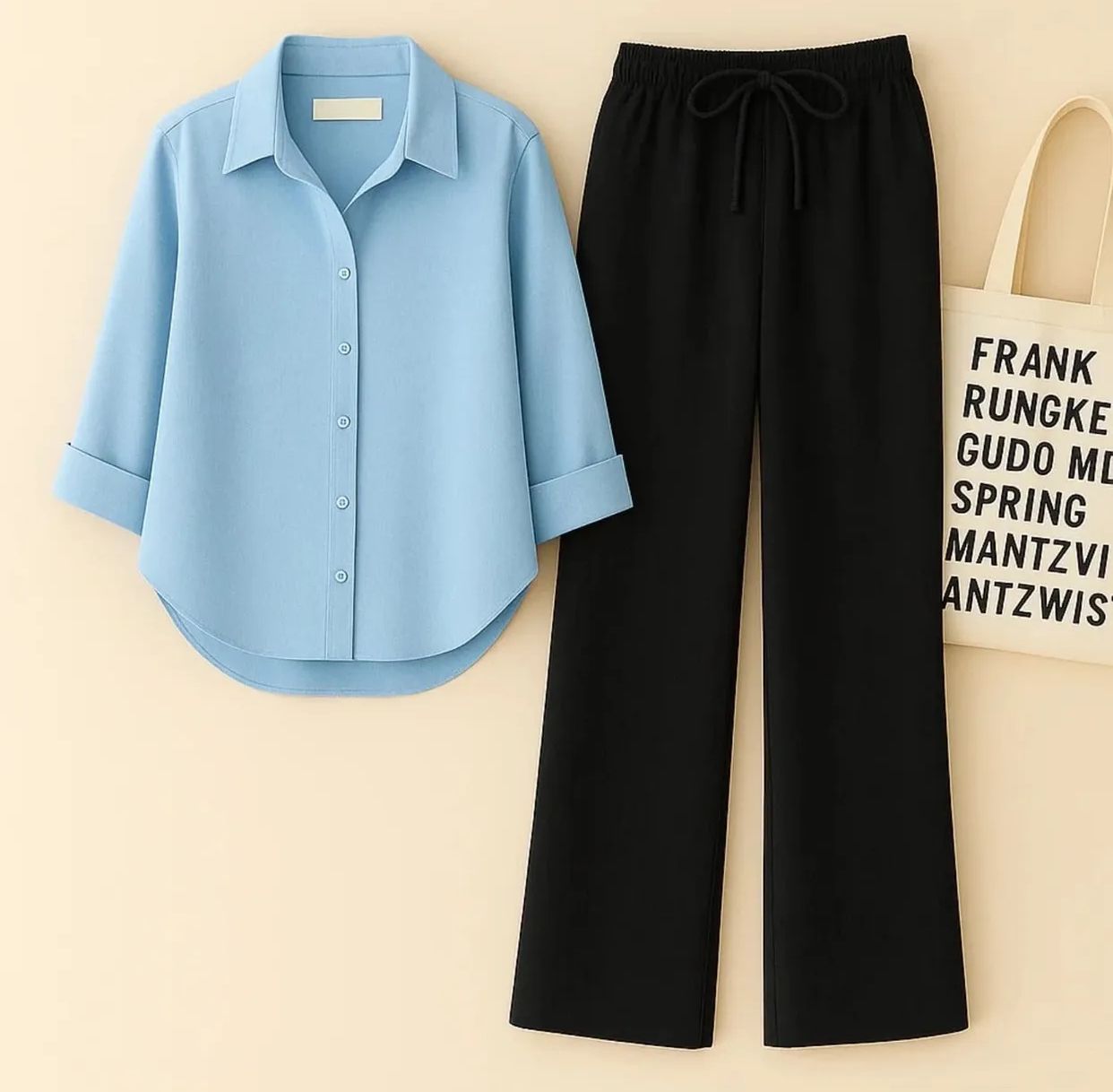 Button down shirt & flapper trouser