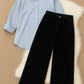 Button Down Shirt & Wide Leg Jeans