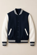 Classic Navy-Blue Varsity Baseball Jacket
