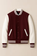 Classic Maroon Varsity Baseball Jacket
