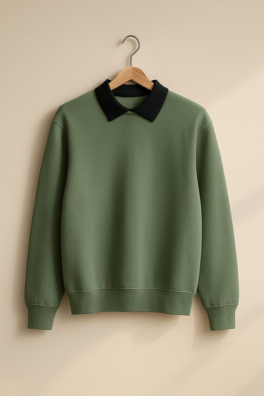 Black Collar Sweatshirt