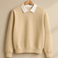 Classic White Collar Sweatshirt