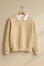 Classic White Collar Sweatshirt