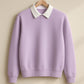 Classic White Collar Sweatshirt