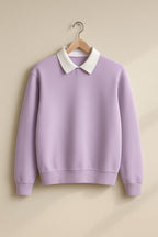 Classic White Collar Sweatshirt