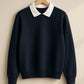 Classic White Collar Sweatshirt