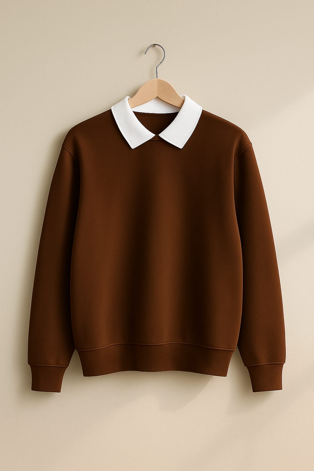 Classic White Collar Sweatshirt