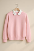 Classic White Collar Sweatshirt