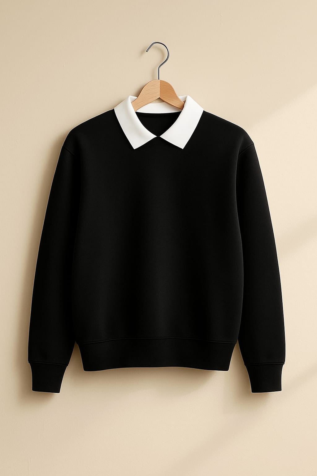Classic White Collar Sweatshirt