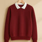 Classic White Collar Sweatshirt
