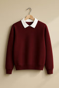 Classic White Collar Sweatshirt