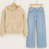 Hoodie With Iceblue Wide Leg Jeans