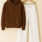 Brown Hoodie With White Wide Leg Jeans