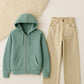 Zipper Hoodie With Beige Wide Leg Jeans