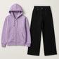 Zipper Hoodie With Black Wide Leg Jeans