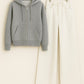Zipper Hoodie With White Wide Leg Jeans