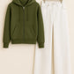 Zipper Hoodie With White Wide Leg Jeans