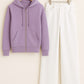 Zipper Hoodie With White Wide Leg Jeans