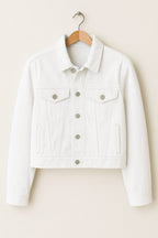 WHITE CROP DENIM JACKET