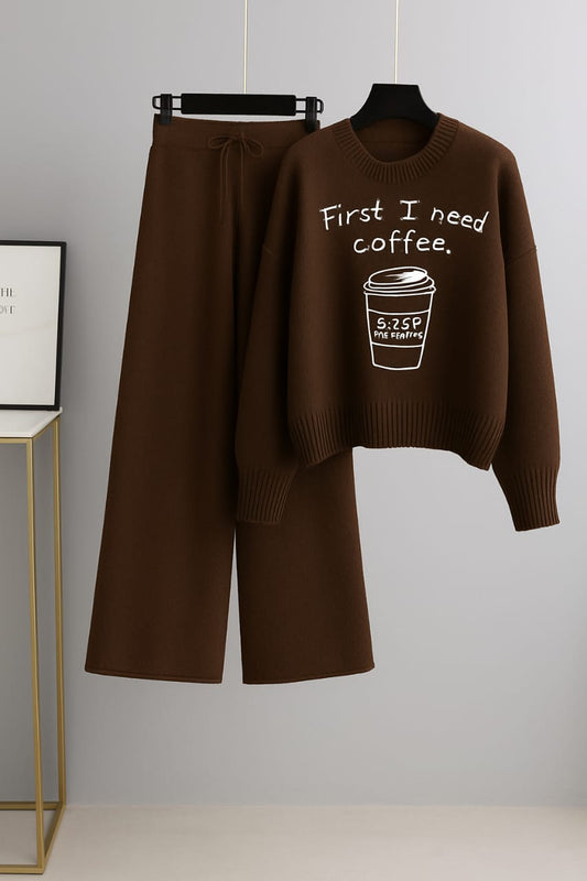 Brown Sweatshirt with Flapper Trouser